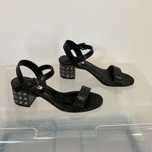 Dune London Maddie Crystal Block Heel Sandal size 38